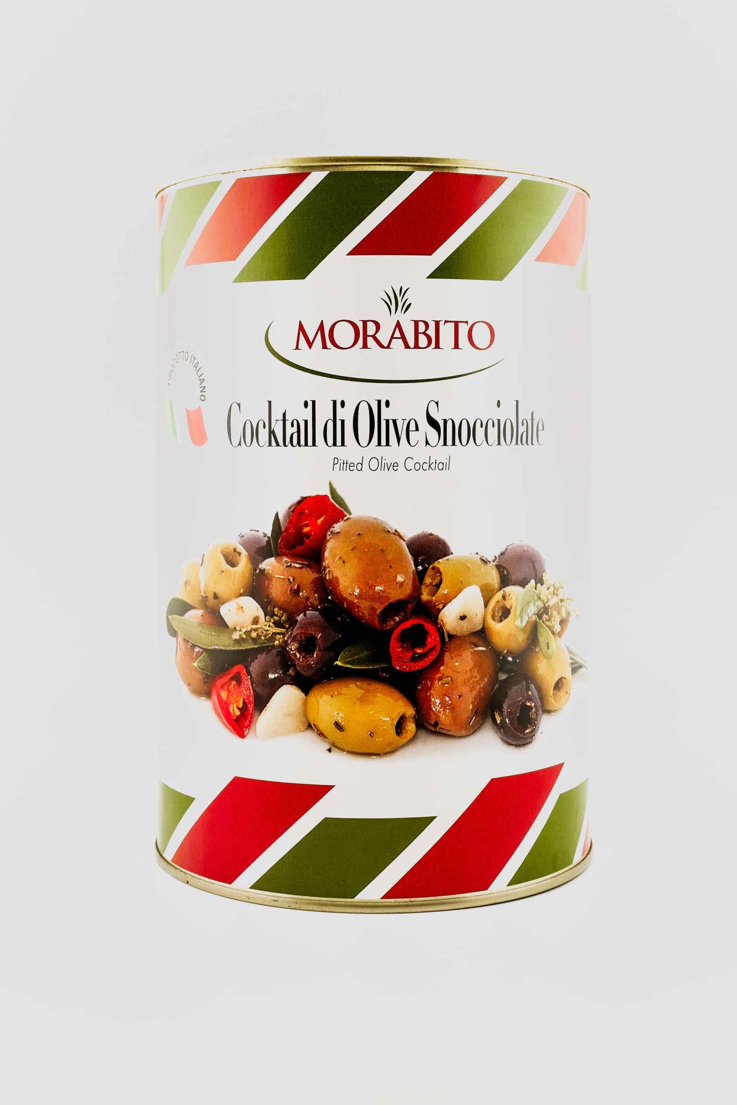 Pitted Italian Olives on a white bakcground