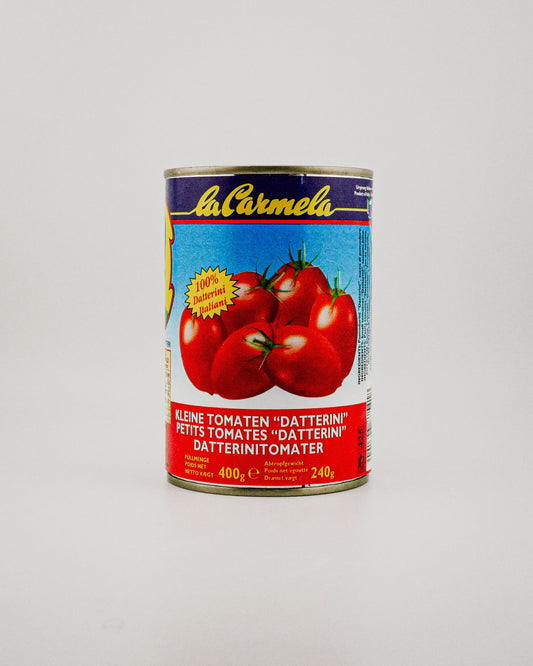 La Carmella Tinned tomatoes on a white background