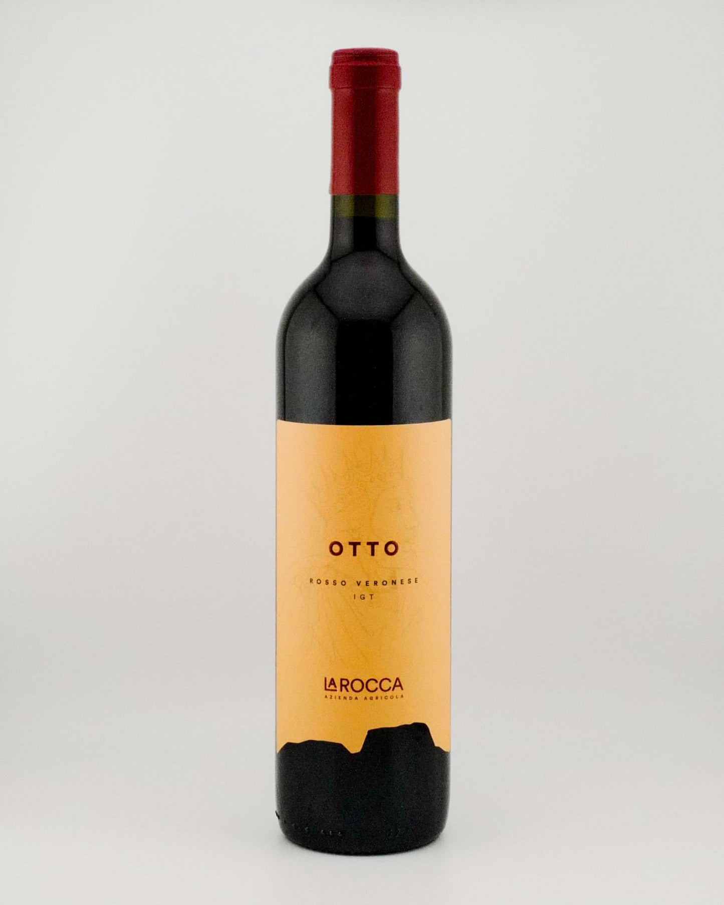 Otto red wine from Verona on a white background