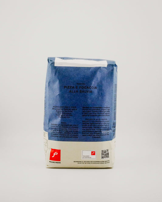 Pizza flour on a white background