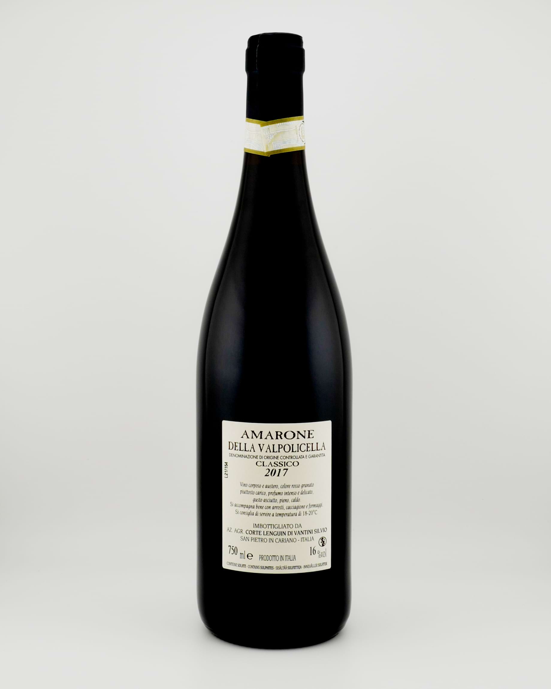 Wine bottle labeled 'Amarone della Valpolicella' on a white background